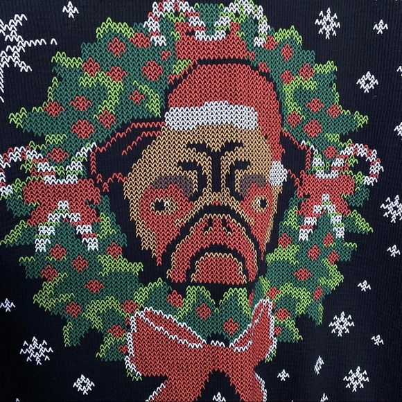 Dec. 25th Bah Hum Pug Graphic Ugly Christmas Thermal Long Sleeve Top Size XL - Picture 5 of 7